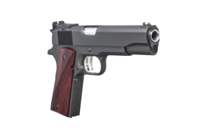 Custom Fusion Firearms full-size 1911 pistol with rosewood grips, chambered in .45 ACP, the cartridge the 1911 was designed around
