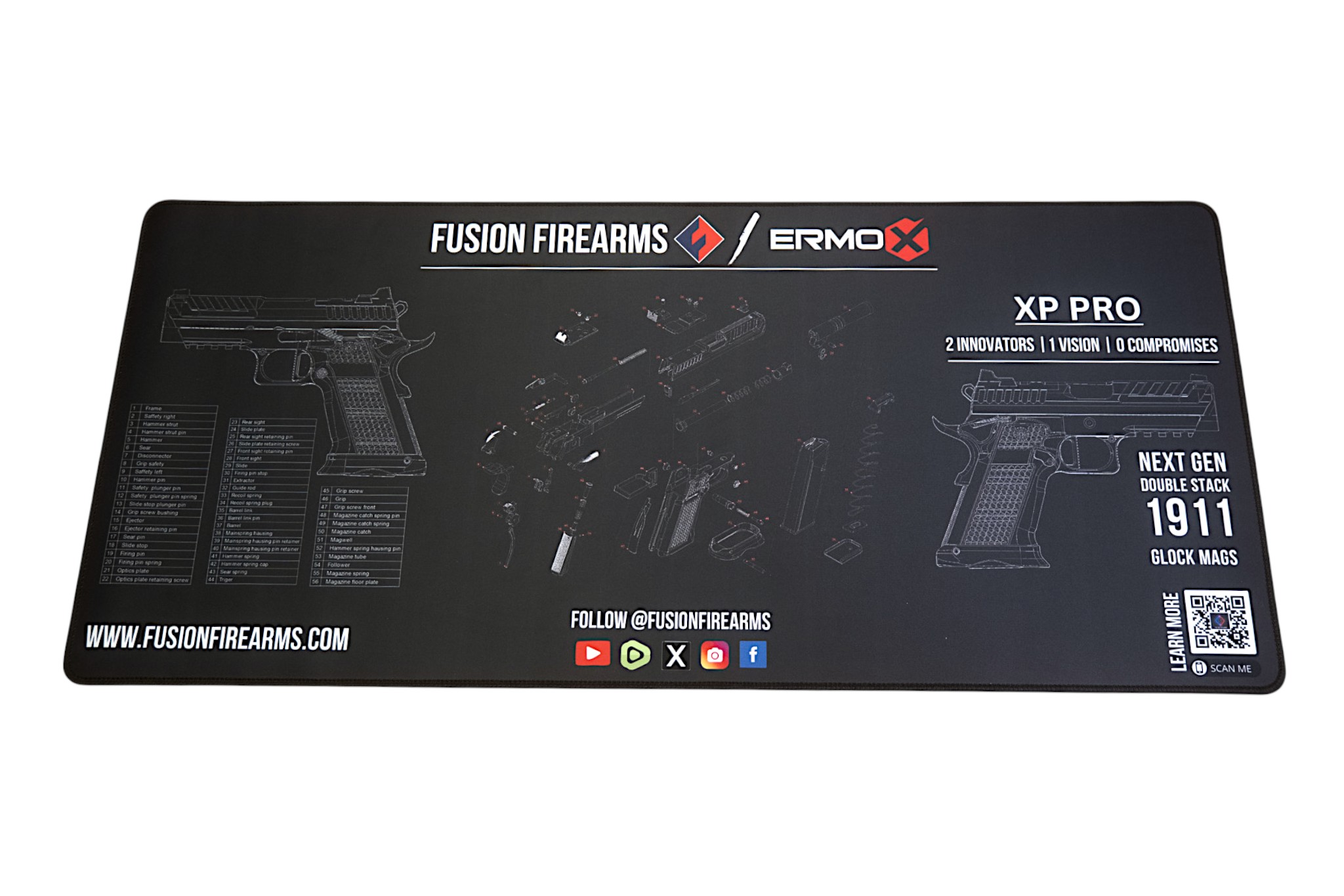 Fusion Firearms XP Pro XXL Branded Desk & Pistol Mat – 35