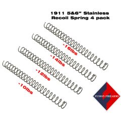 1911 Recoil Spring 4 pack for 5&6 Inch Pistols - Stainless Steel, Lower Caliber