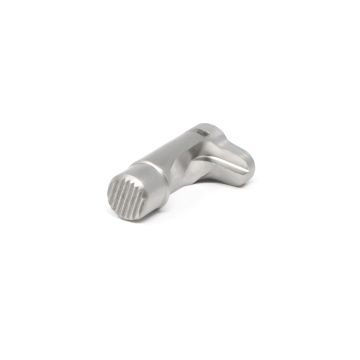 1911 Magazine Catch - Extended, Stainless Serrated