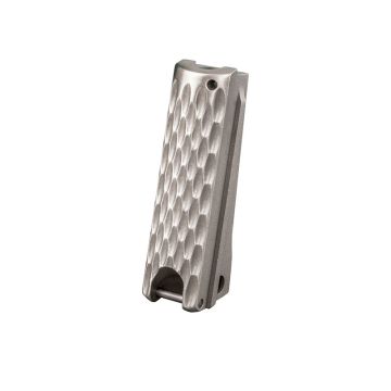 1911 Mainspring Housing - Government, Chainlink, Stainless Polished - Lanyard Loop