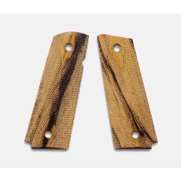 1911 Full Size Grips, Inkberry, Double Diamond Checkered, Mag-Well Bottom