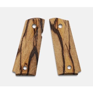 1911 Officer Grips, Inkberry, Double Diamond Checkered, Beveled Bottom, Thin