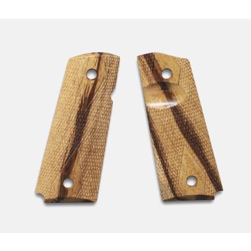 1911 Officer Grips, Inkberry, Double Diamond Checkered, Beveled, Thumb Groove