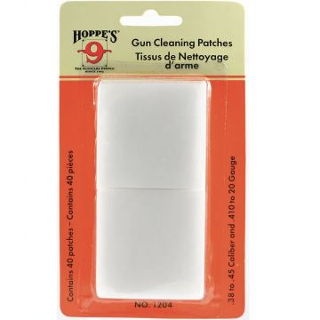 Hoppe's Gun Cleaning Patches .38-.45 Caliber (Pack of 40)