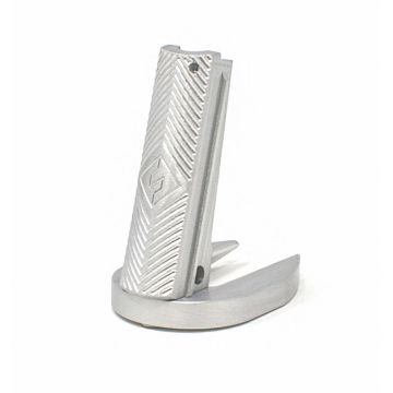 1911 Alloy Mainspring Housing + Mag-Well - Government, Fusion Chevron, Silver