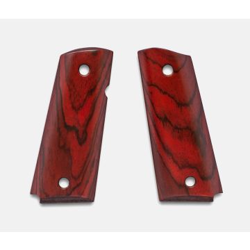 1911 Officer Grips, Red Cocobolo, Smooth, Beveled Bottom, Thin
