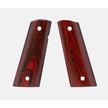 1911 Full Size Grips, Red Cocobolo, Smooth, Mag-Well Bottom