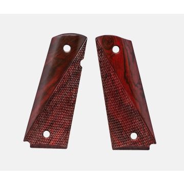 1911 Full Size Grips, Red Cocobolo, Ranger Cut, Beveled Bottom