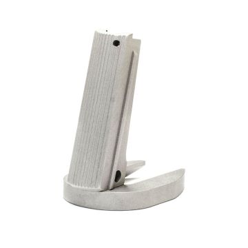 1911 Alloy Mainspring Housing + Mag-Well - Government, Serrated, Silver