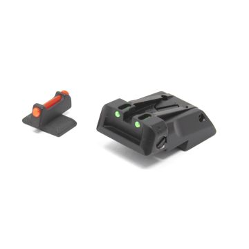 1911 Standard Dovetail - Fiber Optic Adjustable Sight Set Flat Front Sight 