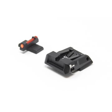 H&K P30 P45 SFP9 VP9 and Striker Sight Set - Black Rear with Fiber Front