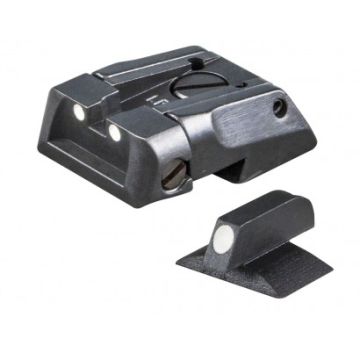 1911 Standard Dovetail - White Dot Adjustable Sight Set Contour Front Sight
