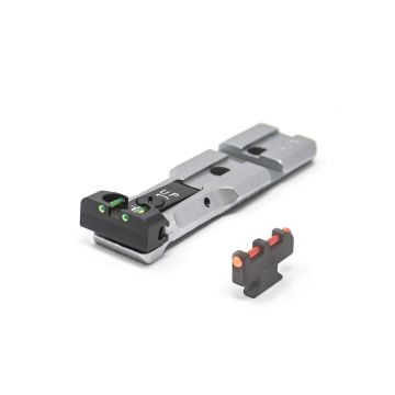 S&W RMR Rear Sight Fiber Optic Silver Body With Red Plunger Front Sight