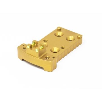 1911 RMR Base Plate (Trijicon Style) -Light-Weight Aluminum -Gold, Fiber Optic