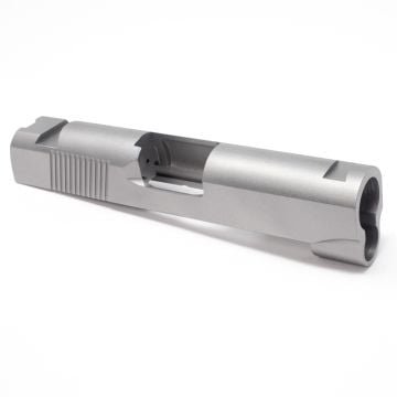 1911 slide, officer 3.5" with thin rear cocking serrations and novak sight cuts with a swept cut dustcover