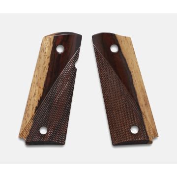 1911 Officer Size Grips, 2-Tone Cocobolo, Ranger Cut, Beveled Bottom
