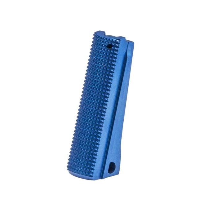 1911 Alloy Mainspring Housing - Government, Checkered, Blue 1911 Alloy Mainspring Housing - Government, Checkered, Blue
