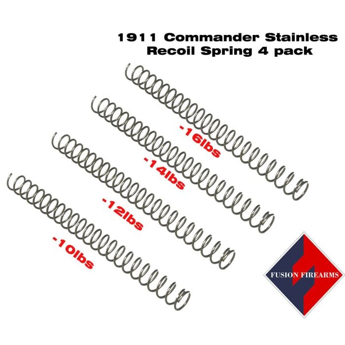 Commander 1911 Recoil Spring 4 pack - Stainless Steel, Lower Calibers Commander 1911 Recoil Spring 4 pack - Stainless Steel, Lower Calibers