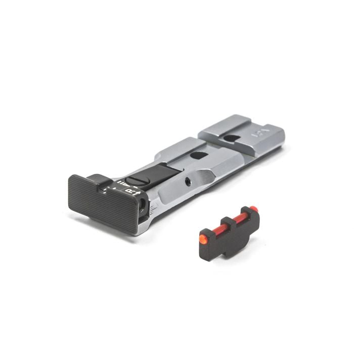 S&W RMR Rear Sight Black Target Silver Body With Red Pin Front Sight S&W RMR Rear Sight Black Target Silver Body With Red Pin Front Sight