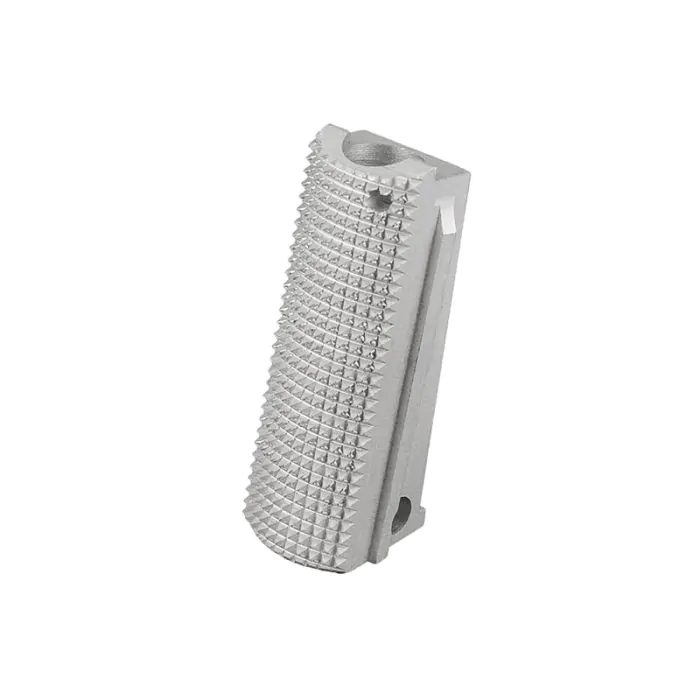 1911 Alloy Mainspring Housing - Officer, Checkered, Silver
