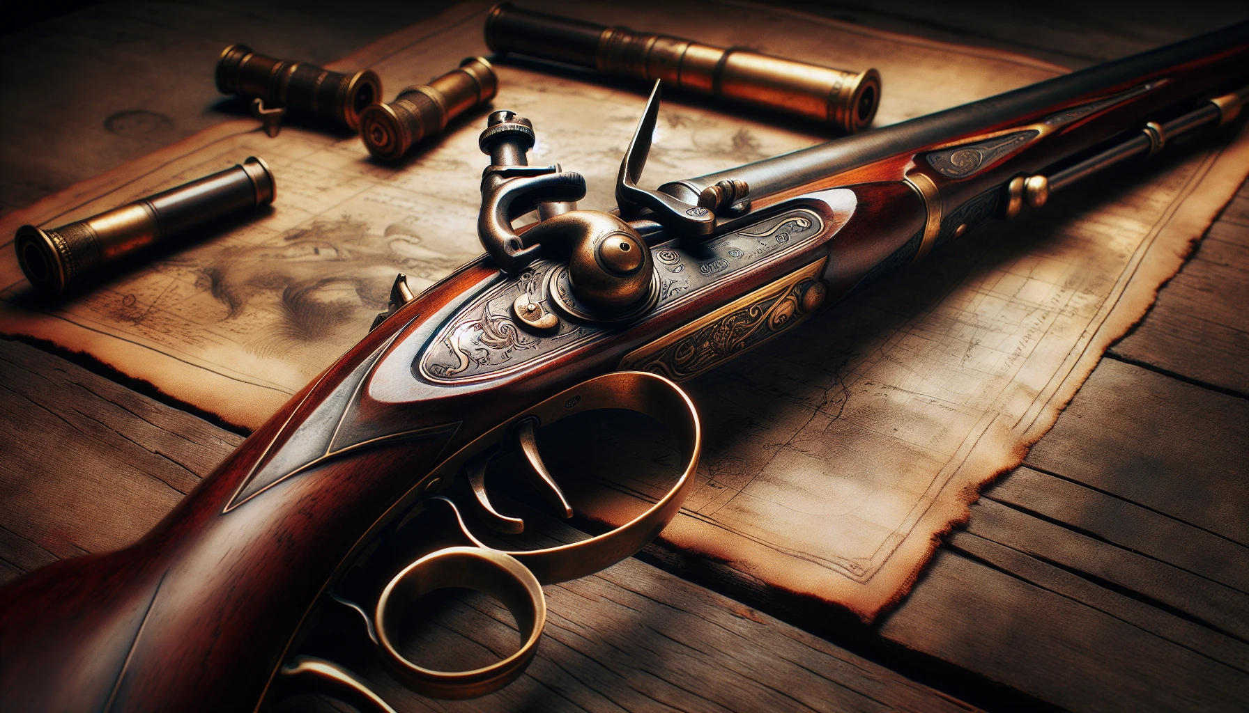 Group of contemporary flintlock rifle accessories sold at auction