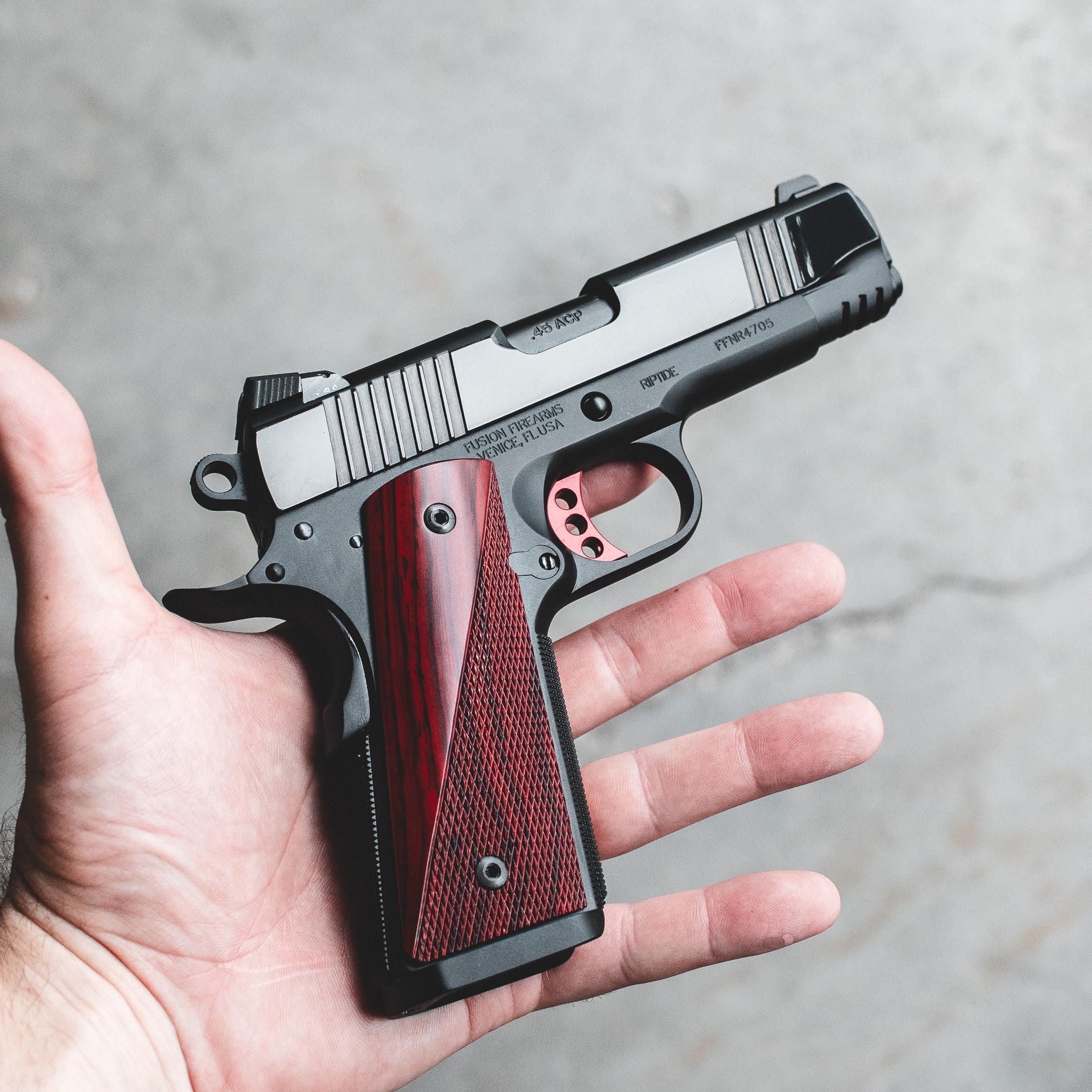 Semi-automatic pistol with a trigger guard and manual and internal safeties