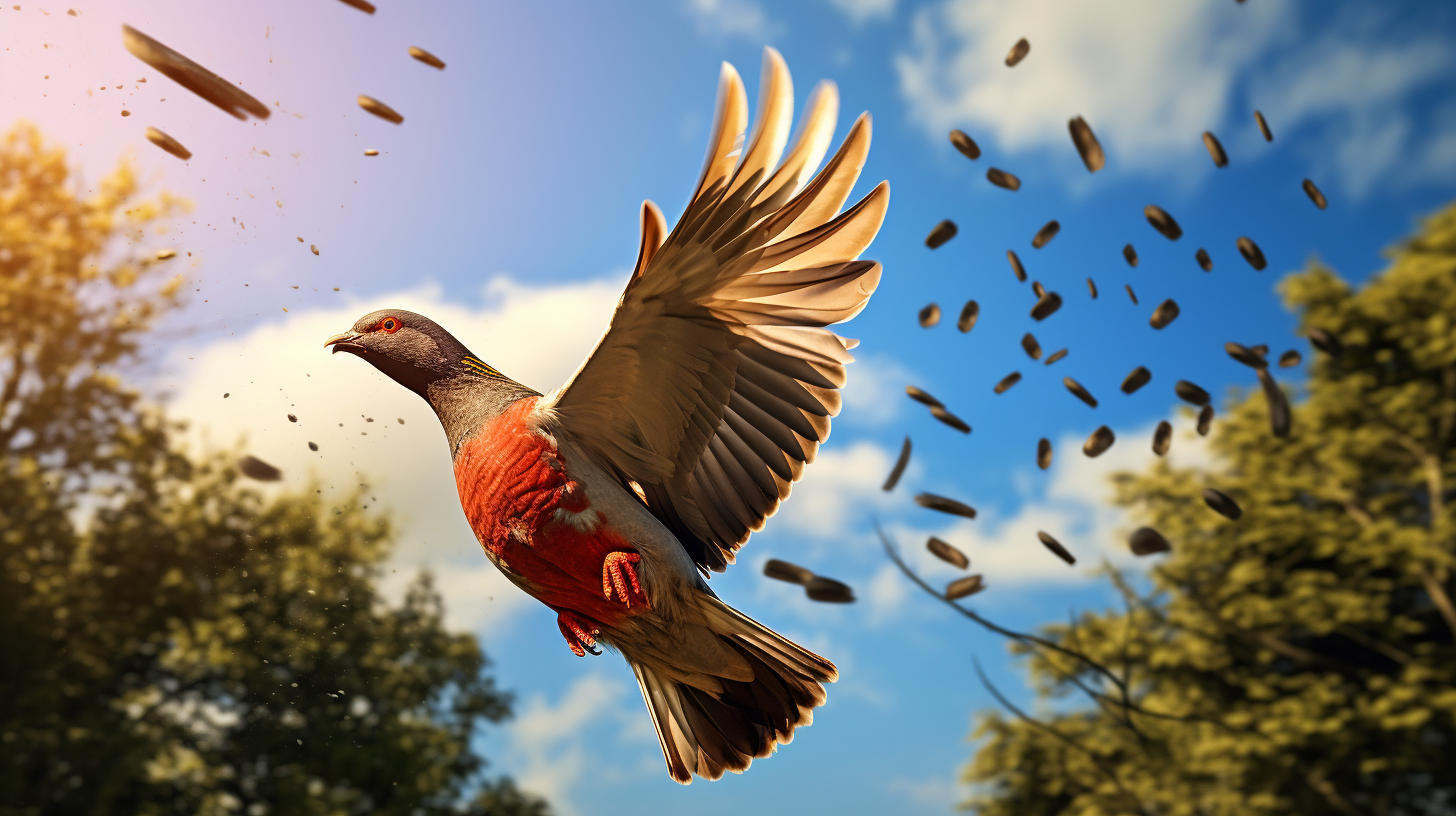 flying bird representing clay pigeon